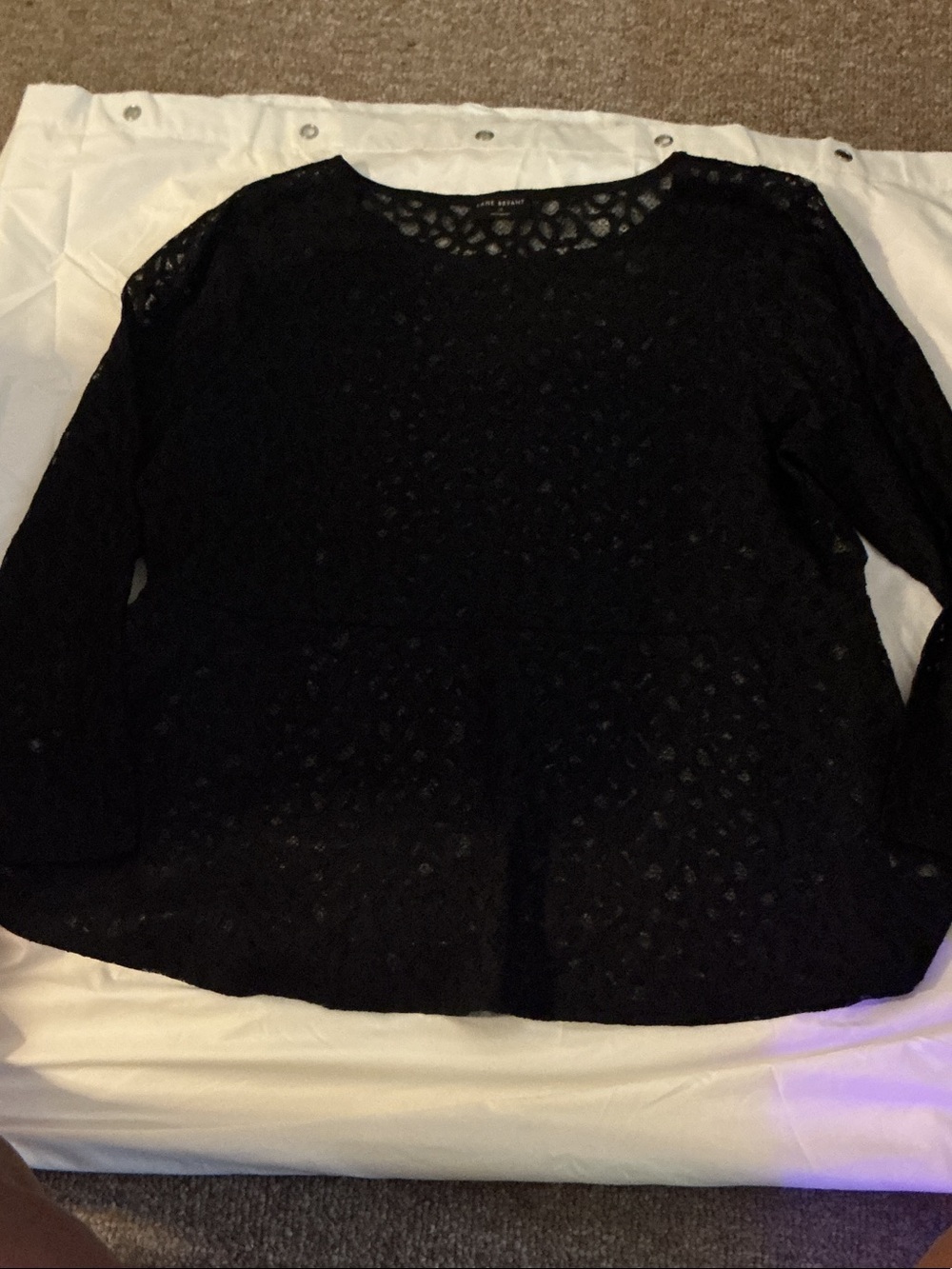 Lane Bryant Black Lace Long Sleeve Top